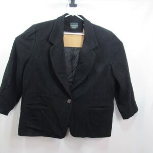 Harve Benard Holtzman Women's Blazer Jacket Size 2x‎ Black Wool Blazer